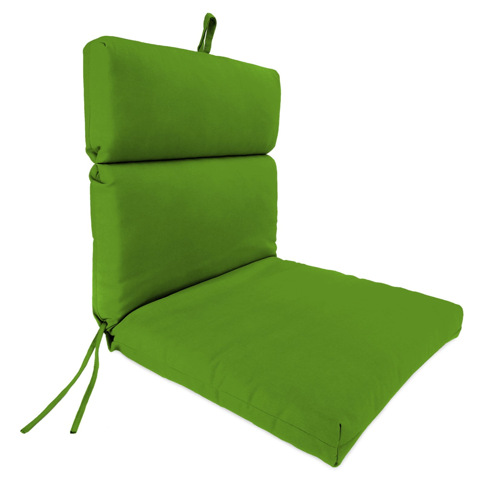 Jordan Manufacturing 22" x 44" Green Solid Outdoor Chair Cushion with Ties and Loop