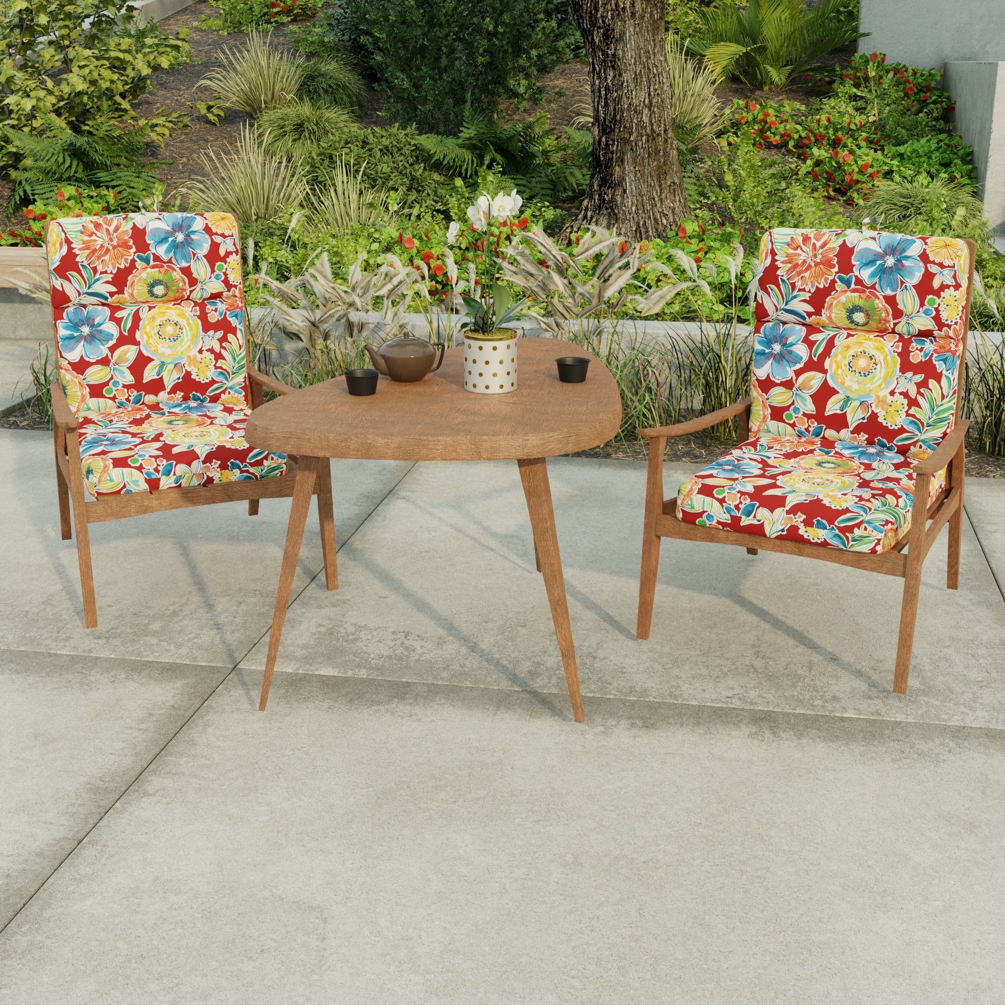 Red floral outdoor cushions hotsell