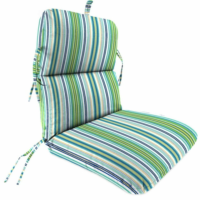 Jordan Manufacturing 22" x 45" Blue Stripe Outdoor Chair Cushion with