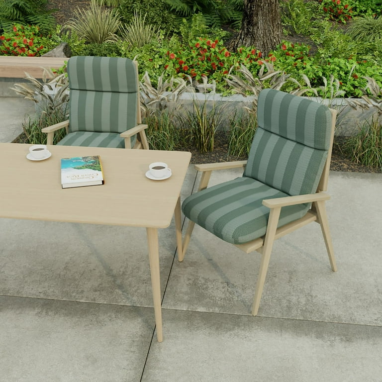 Jordan Manufacturing 22 x 45 Grey Stripe Outdoor Chair Cushion with Ties and Loop 45 L x 22 W x 5 H Walmart