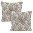 thumbnail image 1 of Jordan Manufacturing 23.5" x 24" Andorra Umber Brown Damask Square Tufted Outdoor Deep Seat Chair Back Cushion with Fabric Button (2 Pack), 1 of 10