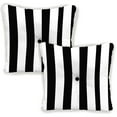 thumbnail image 1 of Jordan Manufacturing 23.5" x 24" Awning Onyx Black Stripe Square Tufted Outdoor Deep Seat Chair Back Cushion with Fabric Button (2 Pack), 1 of 11
