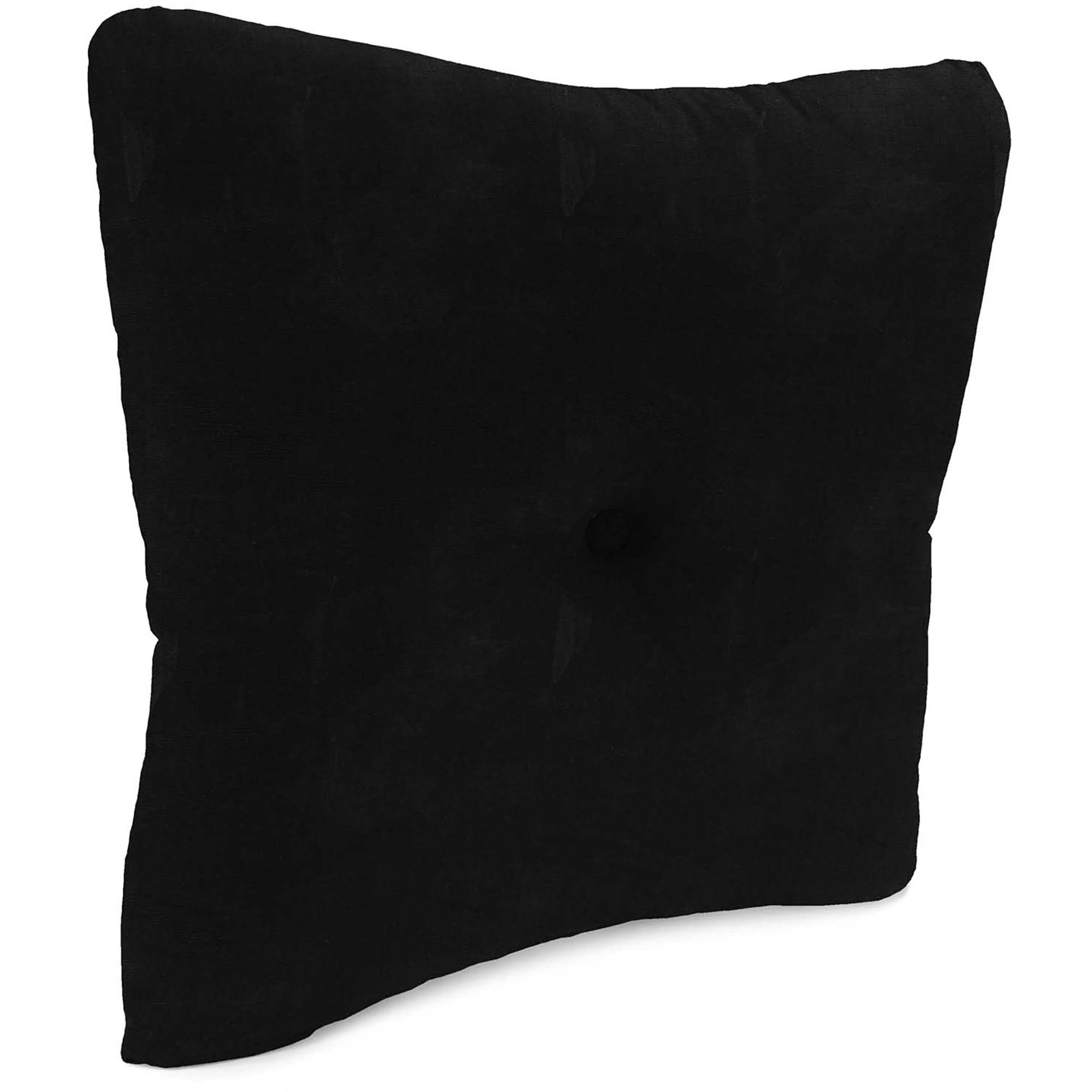 Jordan Manufacturing 23.5" x 24" Canvas Black Solid Square Tufted Outdoor Deep Seat Chair Back Cushion with Fabric Button