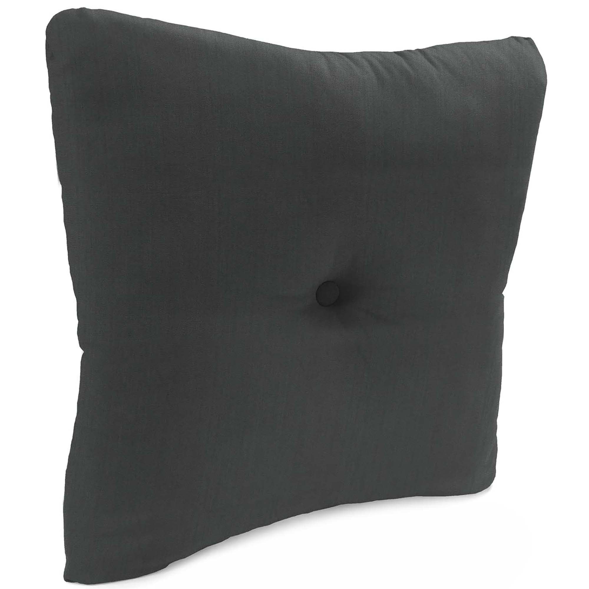 Jordan Manufacturing 23.5" x 24" Canvas Charcoal Solid Square Tufted Outdoor Deep Seat Chair Back Cushion with Fabric Button