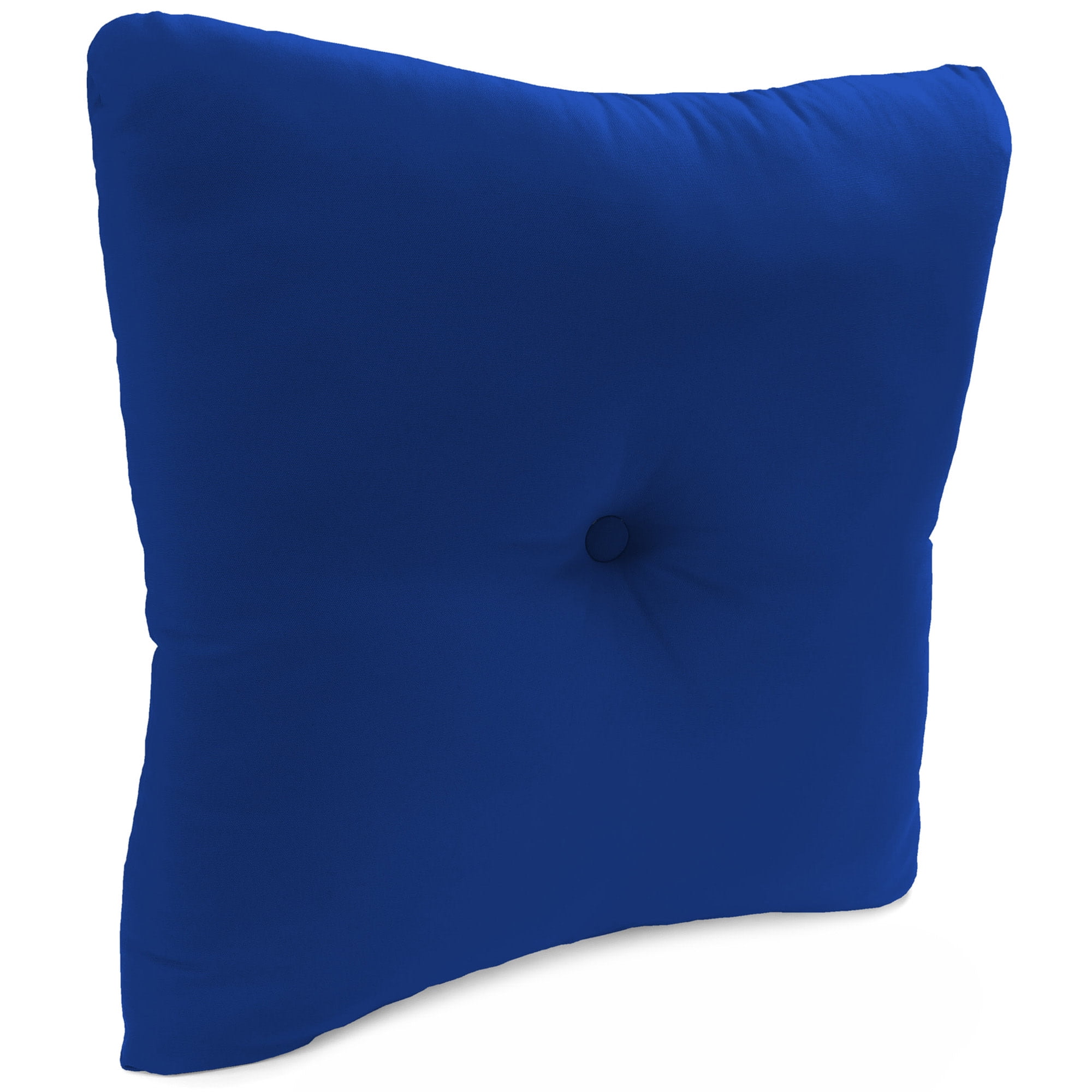 Jordan Manufacturing 23.5" x 24" Canvas Cobalt Blue Solid Square Tufted Outdoor Deep Seat Chair Back Cushion with Fabric Button