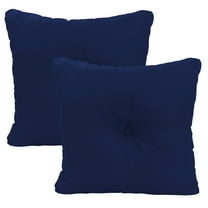 Jordan Manufacturing 23.5" x 24" Canvas Navy Solid Square Tufted Outdoor Deep Seat Chair Back Cushion with Fabric Button (2 Pack)