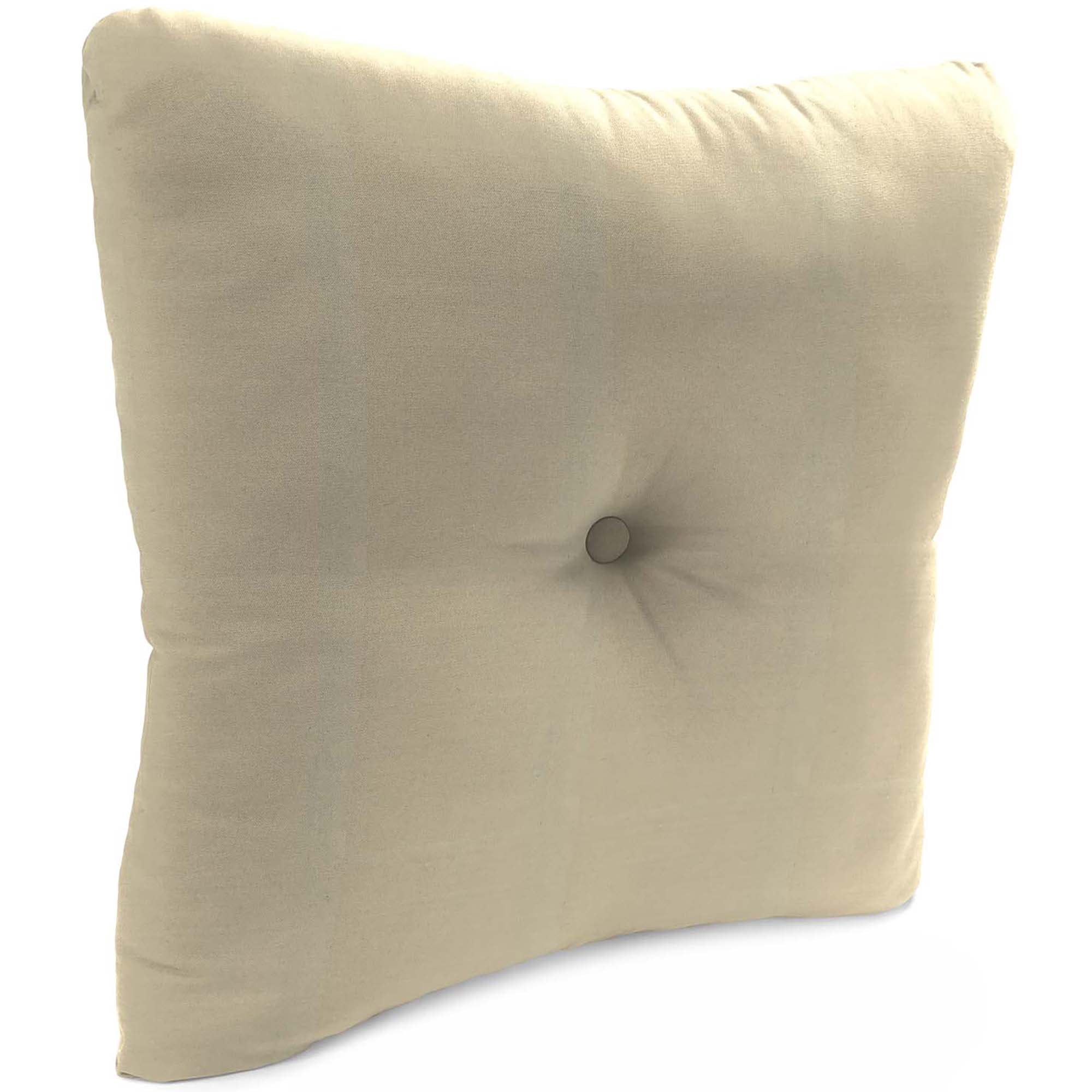 Jordan Manufacturing 23.5" x 24" Canvas Pebble Beige Solid Square Tufted Outdoor Deep Seat Chair Back Cushion with Fabric Button
