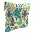 thumbnail image 1 of Jordan Manufacturing 23.5" x 24" Paso Turquoise Multicolor Ikat Square Tufted Outdoor Deep Seat Chair Back Cushion with Fabric Button, 1 of 9