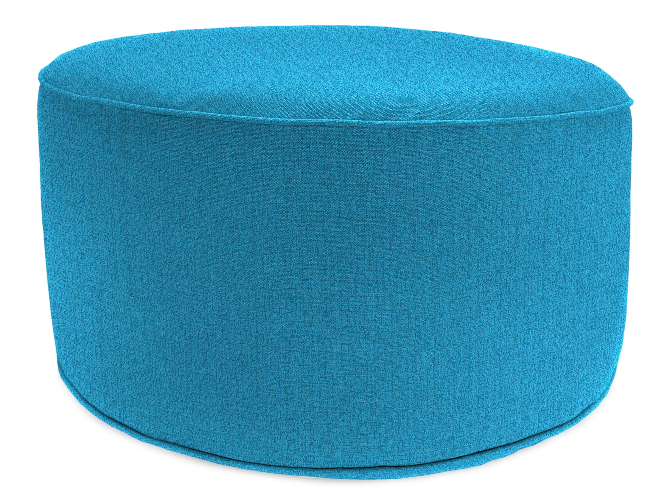 Jordan Manufacturing 24" McHusk Hawaiian Blue Solid Round Outdoor Pouf ...