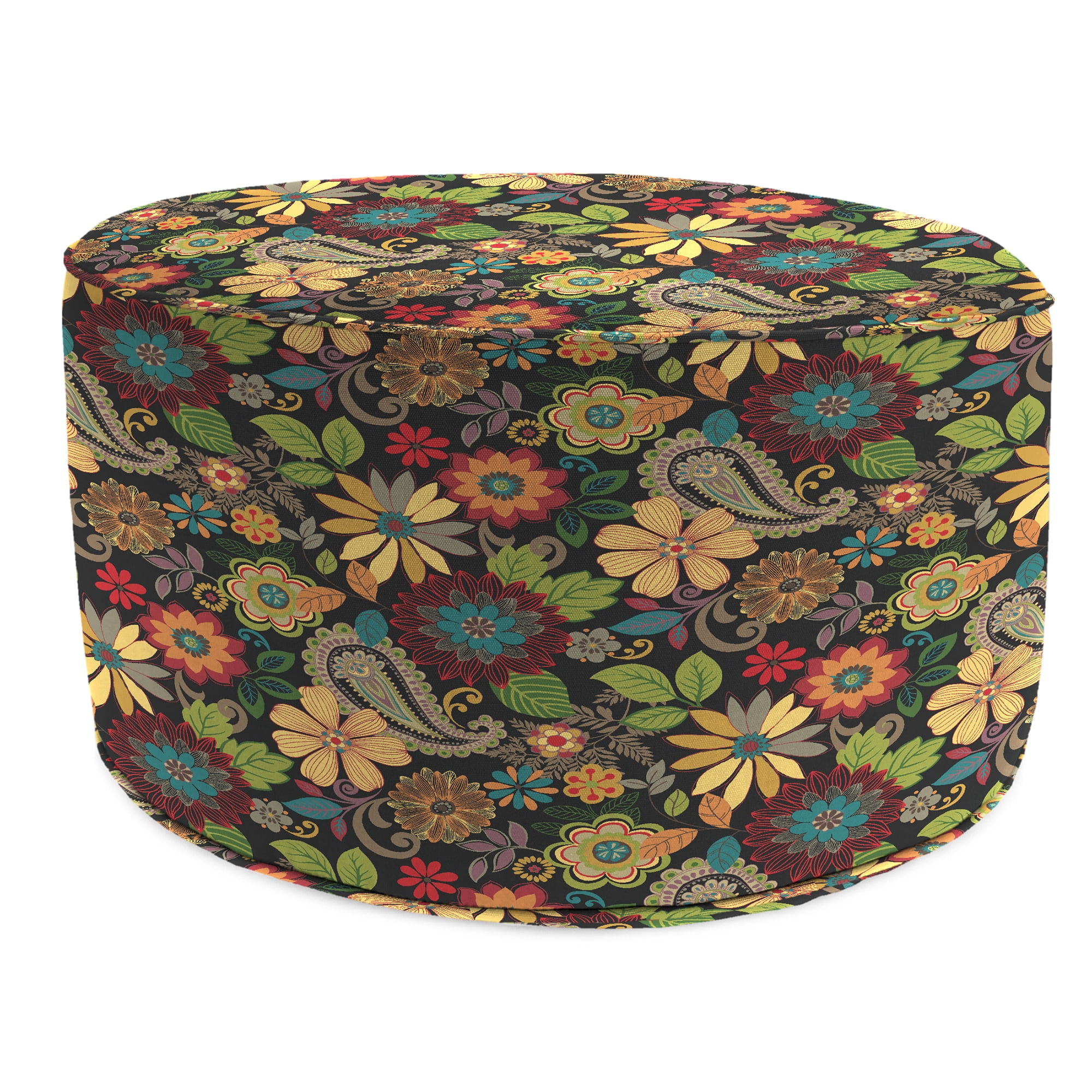 Jordan Manufacturing 24" Round Outdoor Pouf Ottoman with Welt - Walmart.com