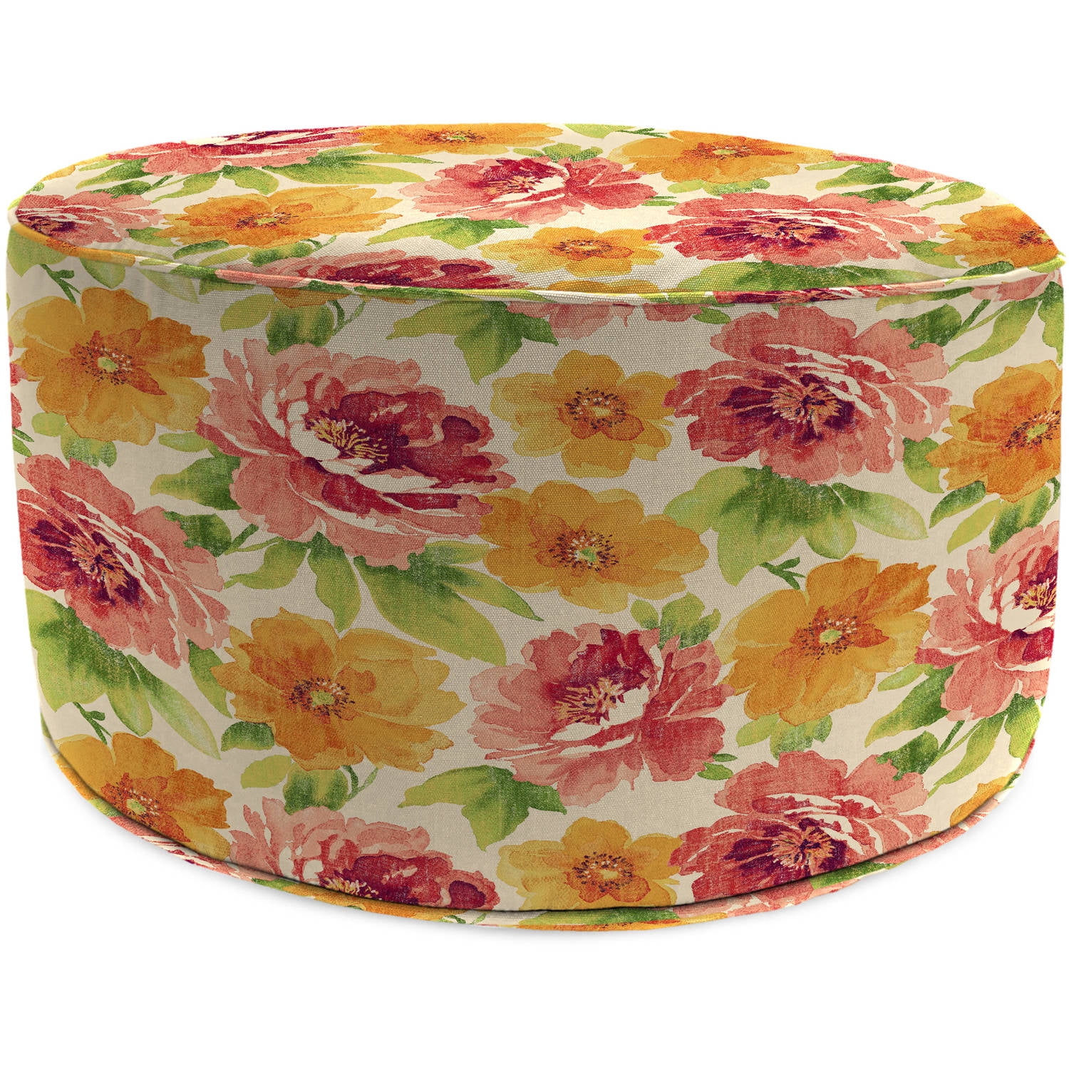 Jordan Manufacturing 24" Round Outdoor Pouf Ottoman with Welt - Walmart.com