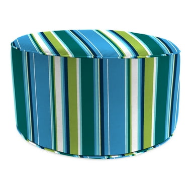 Jordan Manufacturing 24" Round Outdoor Pouf Ottoman with Welt