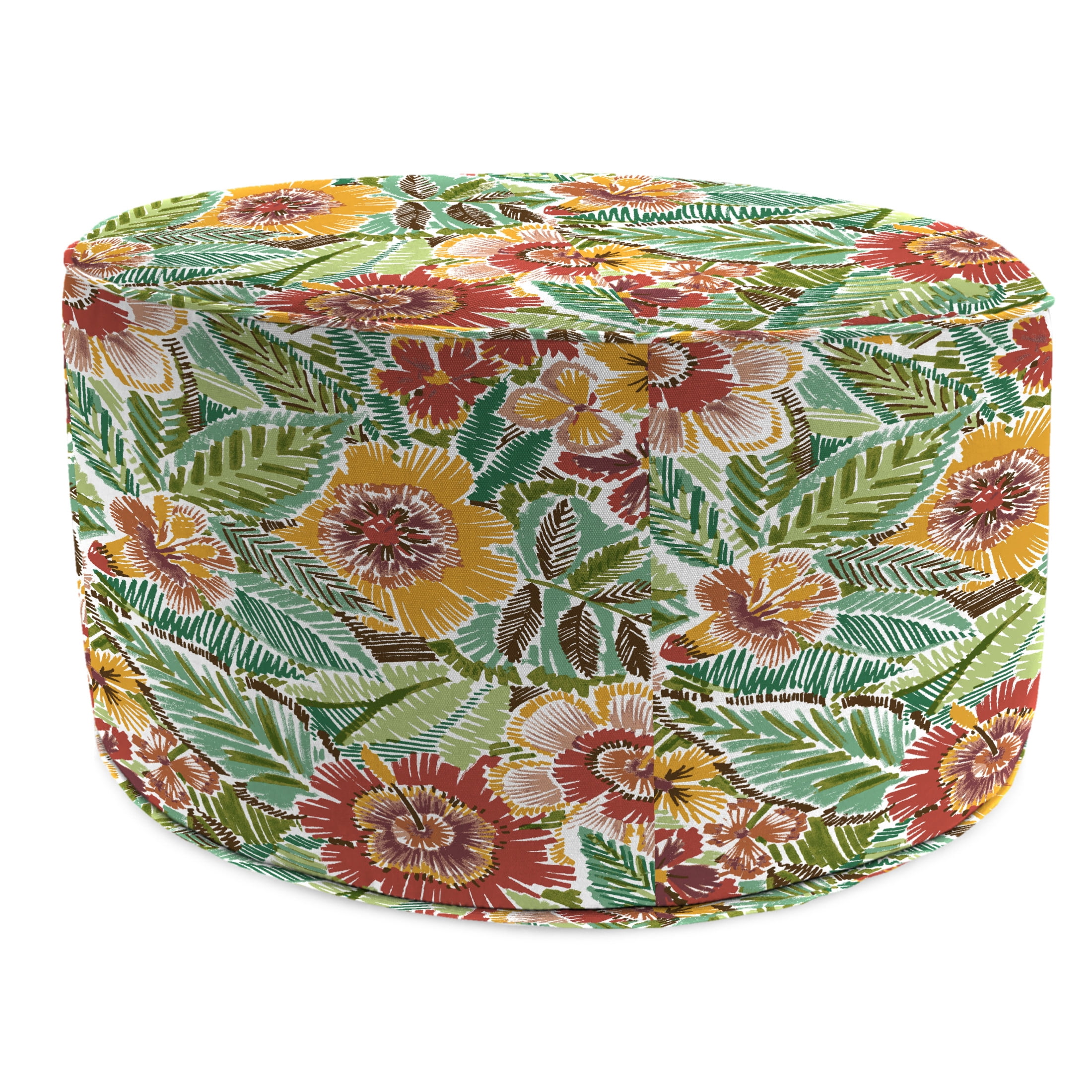 Jordan Manufacturing 24" Round Outdoor Pouf Ottoman with Welt - Walmart.com