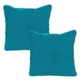 thumbnail image 1 of Jordan Manufacturing 24" x 24" Canvas Turquoise Solid Square Tufted Outdoor Deep Seat Chair Back Cushion with Fabric Button (2 Pack), 1 of 9