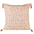 thumbnail image 1 of Jordan Manufacturing 24" x 24" Coral and Cream Leopard Animal Square Decorative Throw Pillow with Tassel Accent, 1 of 5