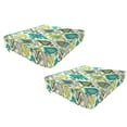 thumbnail image 1 of Jordan Manufacturing 24" x 24" Paso Turquoise Multicolor Ikat Square Outdoor Deep Seat Cushion with Ties and Welt (2 Pack), 1 of 10