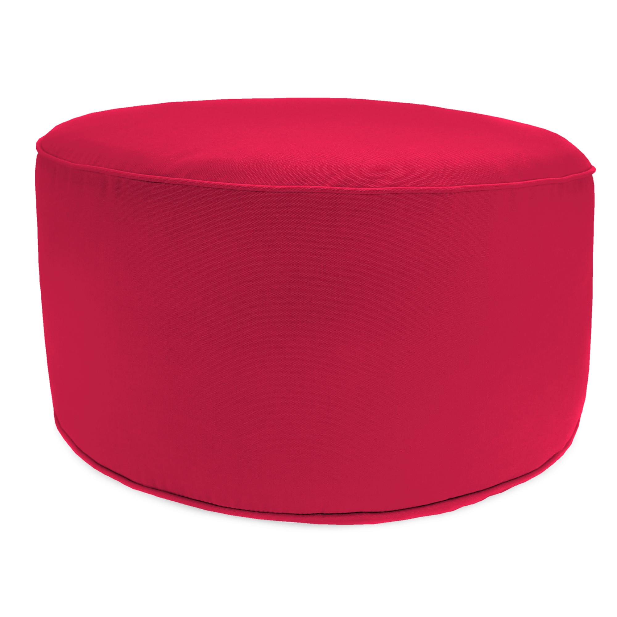 Jordan Manufacturing 25" Pompeii Red Solid Round Outdoor Pouf Ottoman