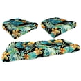 thumbnail image 1 of Jordan Manufacturing 3-Piece Beachcrest Caviar Black Floral Tufted Outdoor Cushion with 1 Wicker Bench Cushion and 2 Wicker Seat Cushions, 1 of 15