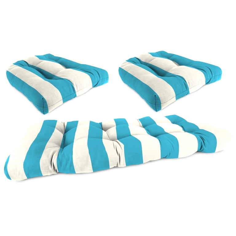 Jordan Manufacturing 3-Piece Cabana Turquoise Stripe Tufted