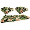 thumbnail image 1 of Jordan Manufacturing 3-Piece Cypress Midnight Black Leaves Tufted Outdoor Cushion with 1 Wicker Bench Cushion and 2 Wicker Seat Cushions, 1 of 13