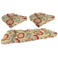 thumbnail image 1 of Jordan Manufacturing 3-Piece Fanfare Sonoma Multicolor Floral Tufted Outdoor Cushion with 1 Wicker Bench Cushion and 2 Wicker Seat Cushions, 1 of 8