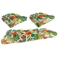 thumbnail image 1 of Jordan Manufacturing 3-Piece Lensing Jungle Multicolor Floral Tufted Outdoor Cushion with 1 Wicker Bench Cushion and 2 Wicker Seat Cushions, 1 of 12