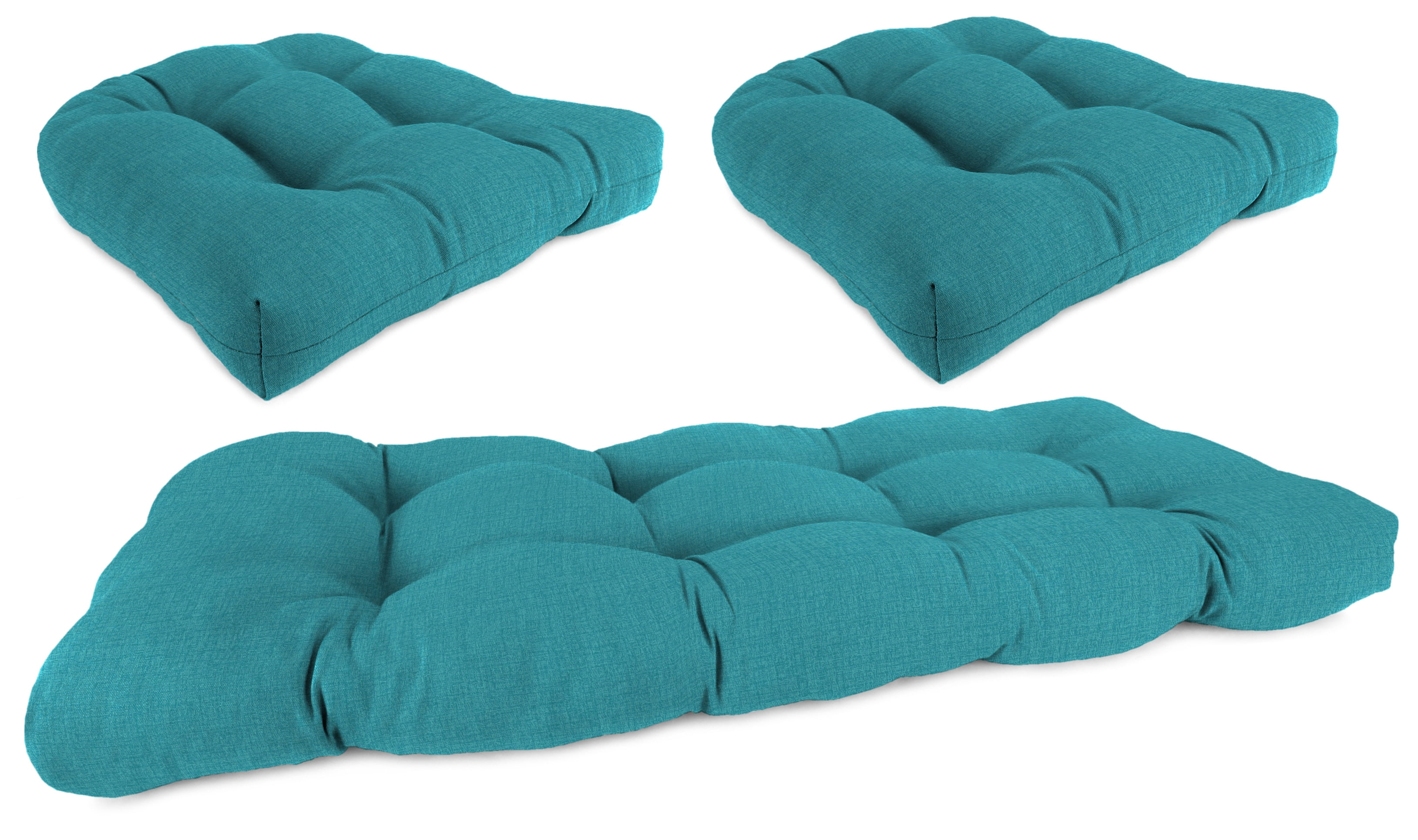 Jordan Manufacturing 3-Piece McHusk Lagoon Aqua Solid Tufted Outdoor ...