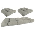 thumbnail image 1 of Jordan Manufacturing 3-Piece McHusk Stone Grey Solid Tufted Outdoor Cushion with 1 Wicker Bench Cushion and 2 Wicker Seat Cushions, 1 of 12