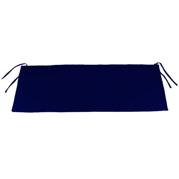 Jordan Manufacturing 36" x 16" Midnight Navy Solid Rectangular Outdoor Settee Swing Bench Cushion with Ties