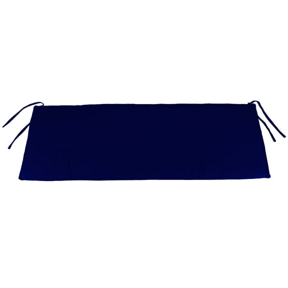 Jordan Manufacturing 36" x 16" Midnight Navy Solid Rectangular Outdoor Settee Swing Bench Cushion with Ties