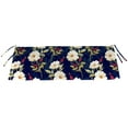 thumbnail image 1 of Jordan Manufacturing 36" x 16" Rose Garden Navy Floral Rectangular Outdoor Settee Swing Bench Cushion with Ties, 1 of 10
