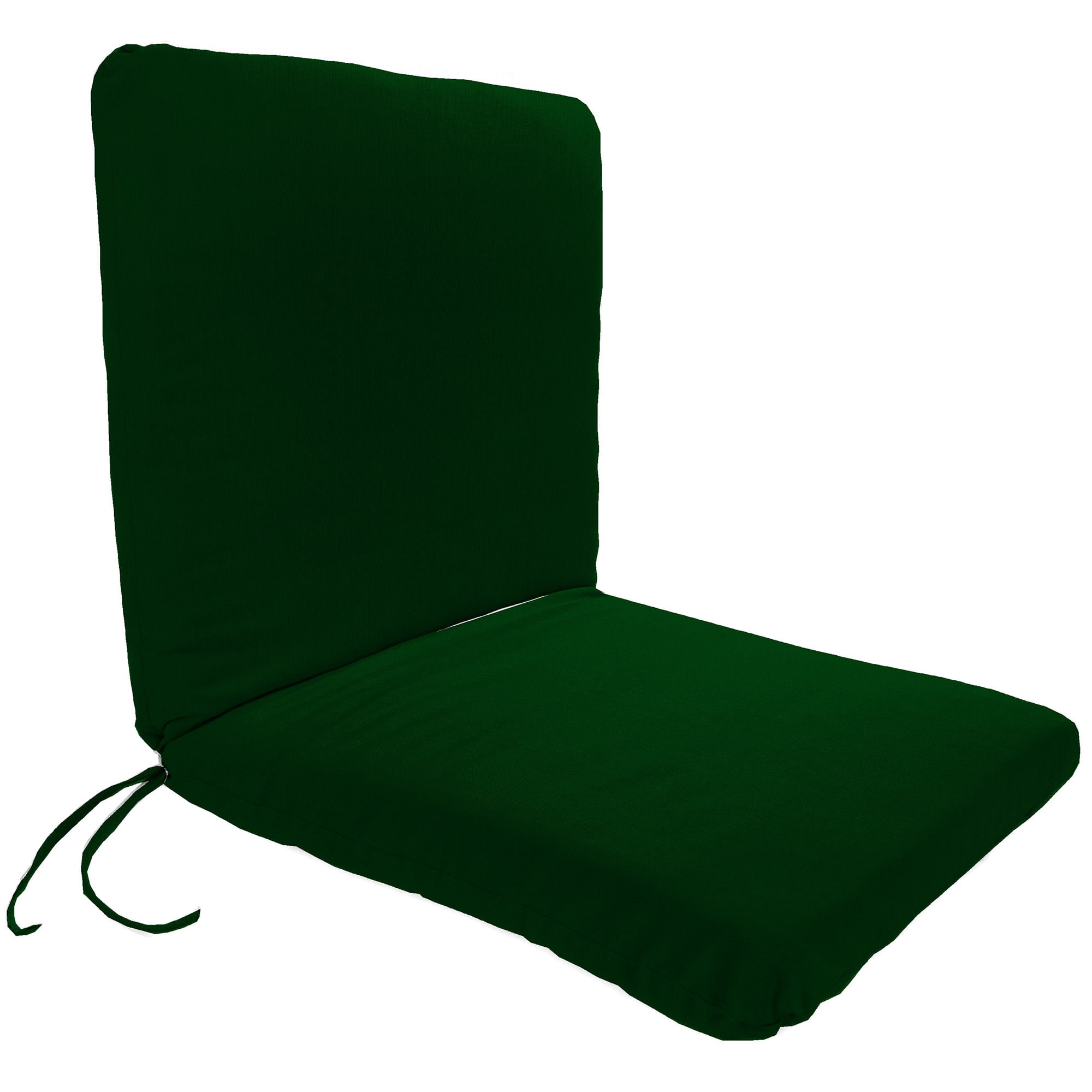 Jordan Manufacturing 37" x 19" Forest Green Solid Rectangular Outdoor Chair Cushion with Ties