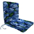 thumbnail image 1 of Jordan Manufacturing 37" x 19" Hydrangea Midnight Navy Floral Rectangular Outdoor Chair Cushion with Ties, 1 of 9