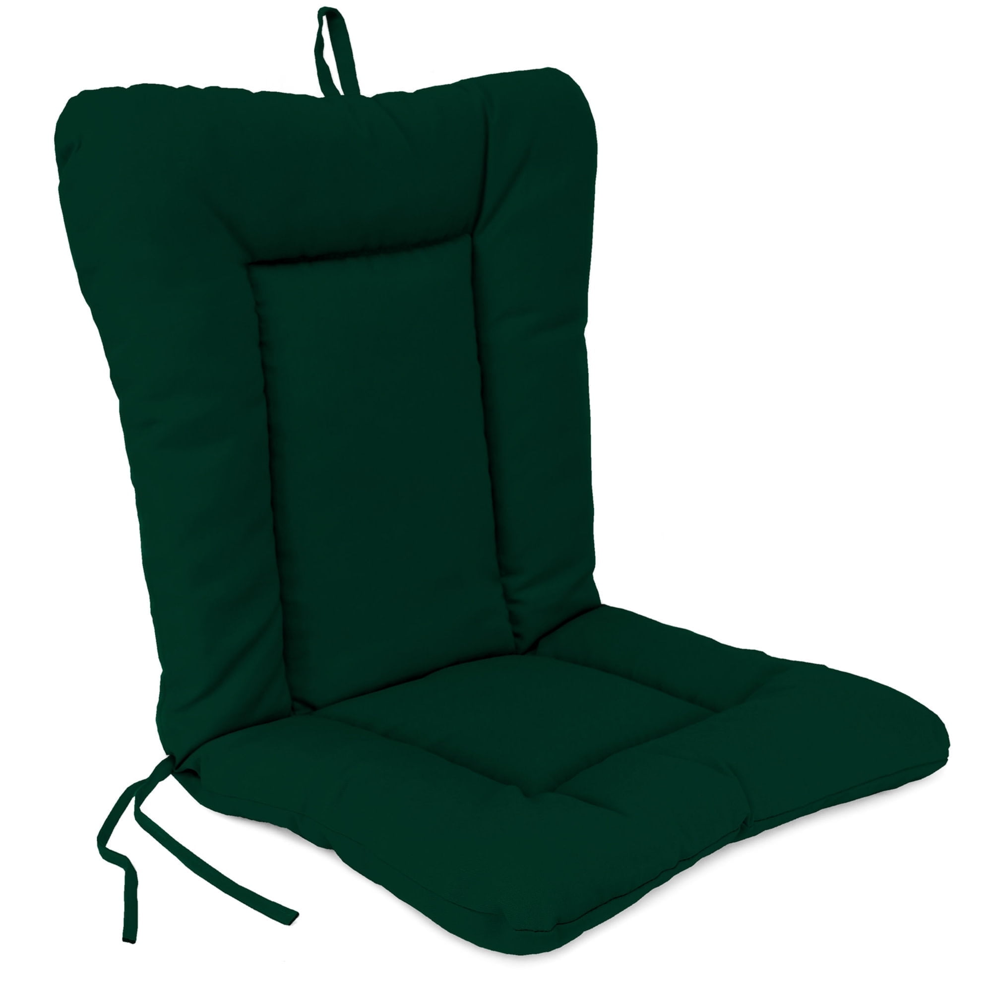 Jordan Manufacturing 38" x 21" Forest Green Solid Rectangular Outdoor Wrought Iron Chair Cushion with Ties and Hanger Loop