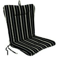 thumbnail image 1 of Jordan Manufacturing 38" x 21" Platt Ink Black Stripe Rectangular Outdoor Wrought Iron Chair Cushion with Ties and Hanger Loop, 1 of 13