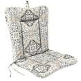 thumbnail image 1 of Jordan Manufacturing 38" x 21" Rave Grey Quatrefoil Rectangular Outdoor Wrought Iron Chair Cushion with Ties and Hanger Loop, 1 of 14