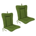 thumbnail image 1 of Jordan Manufacturing 38" x 21" Veranda Hunter Green Solid Rectangular Outdoor Wrought Iron Chair Cushion with Ties and Hanger Loop (2 Pack), 1 of 11