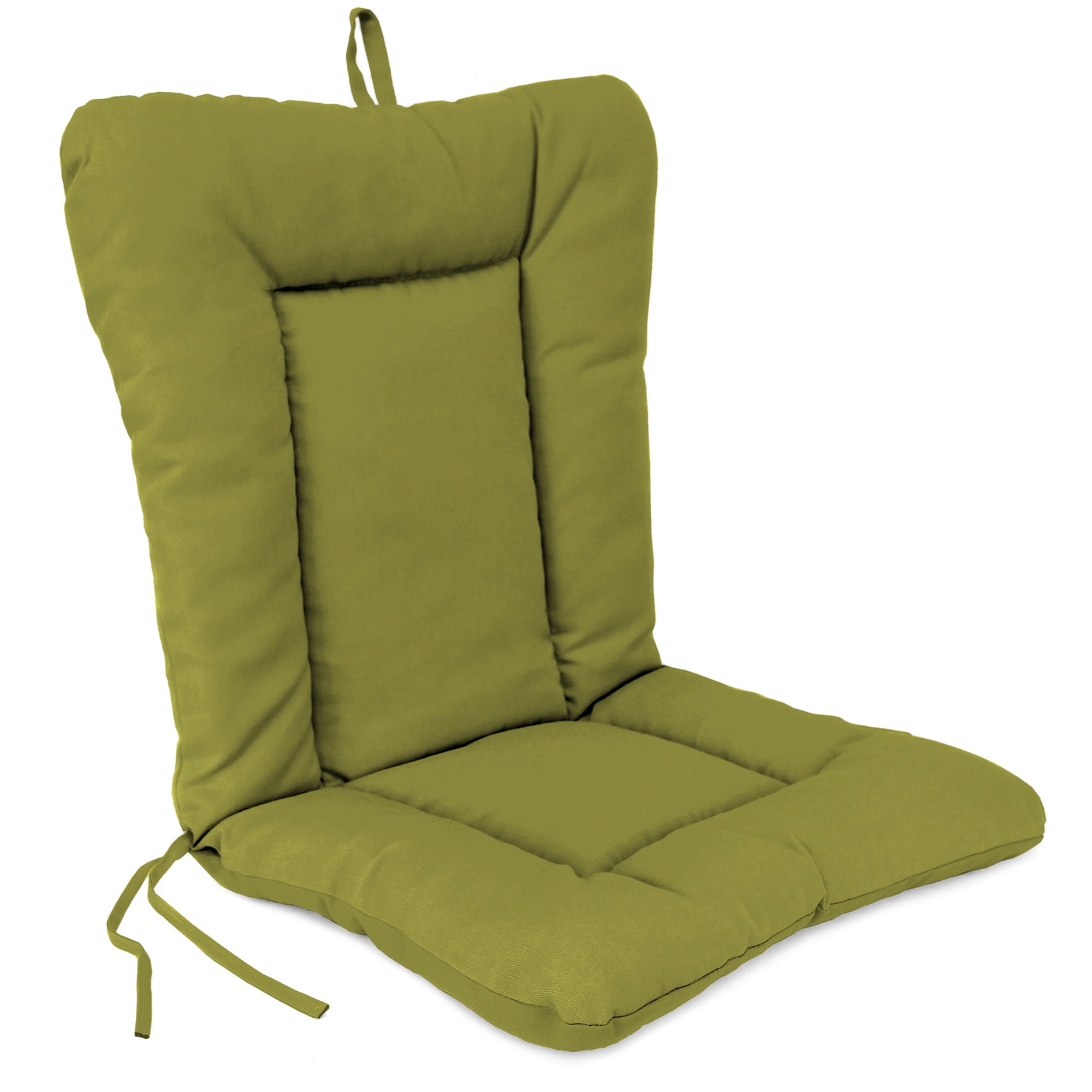 Jordan Manufacturing 38" x 21" Veranda Kiwi Green Solid Rectangular Outdoor Wrought Iron Chair Cushion with Ties and Hanger Loop