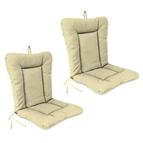 Jordan Manufacturing 38" x 21" Veranda Tan Solid Rectangular Outdoor Wrought Iron Chair Cushion with Ties and Hanger Loop (2 Pack)