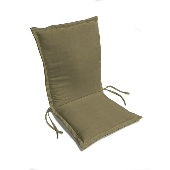 Jordan Manufacturing 39.5" x 19.5" Medford Flax Beige Solid Rectangular Outdoor Chair Cushion with Ties and Flange