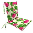 thumbnail image 1 of Jordan Manufacturing 39" x 20" Geranium Cream Floral Rectangular Tapered Outdoor Rocking Chair Cushion Set with Ties, 1 of 9