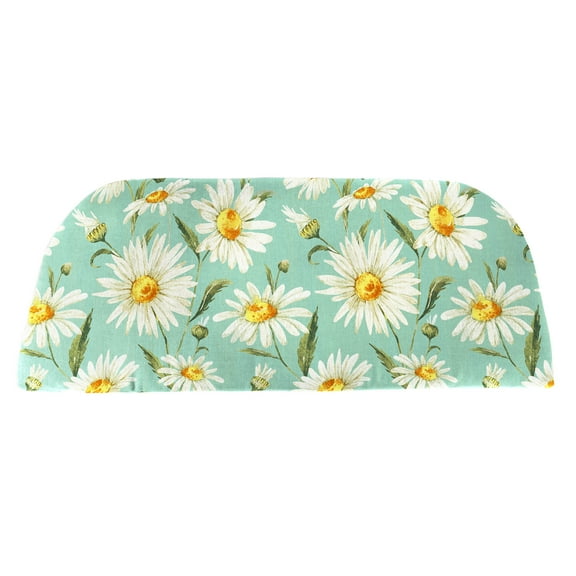 Jordan Manufacturing 41.75" x 18.75" Daphne Iceberg Aqua Floral Rectangular Contoured Outdoor Settee Swing Bench Cushion
