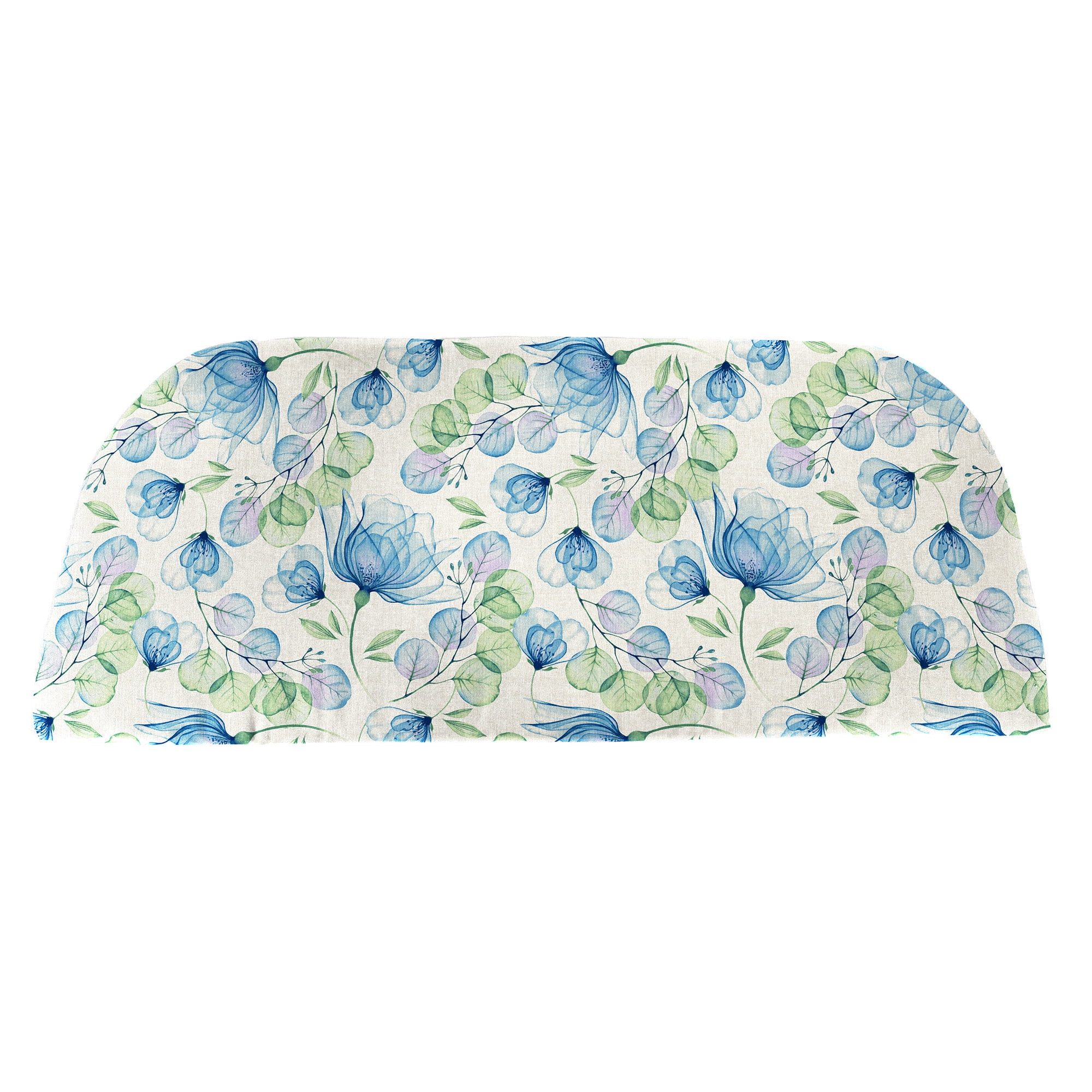 Jordan Manufacturing 41.75" x 18.75" Enchanted Garden Cream Floral Rectangular Contoured Outdoor Settee Swing Bench Cushion