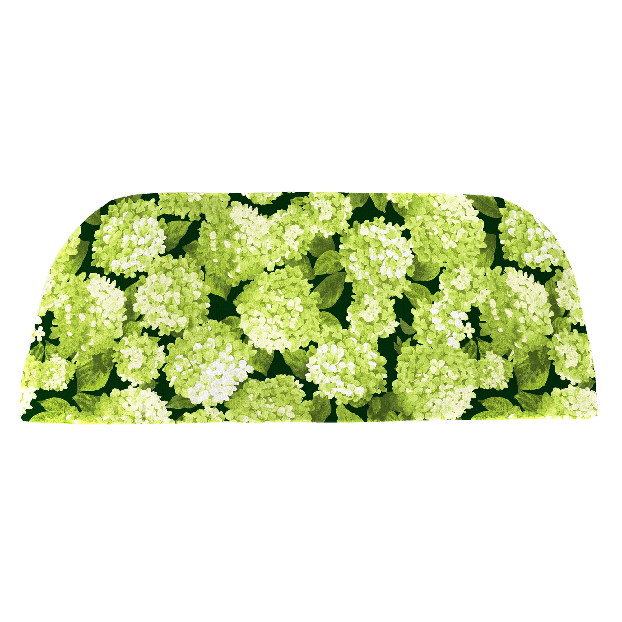 Jordan Manufacturing 41.75" x 18.75" Hydrangea Forest Green Floral Rectangular Contoured Outdoor Settee Swing Bench Cushion