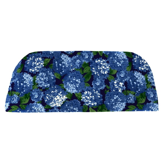 Jordan Manufacturing 41.75" x 18.75" Hydrangea Midnight Navy Floral Rectangular Contoured Outdoor Settee Swing Bench Cushion