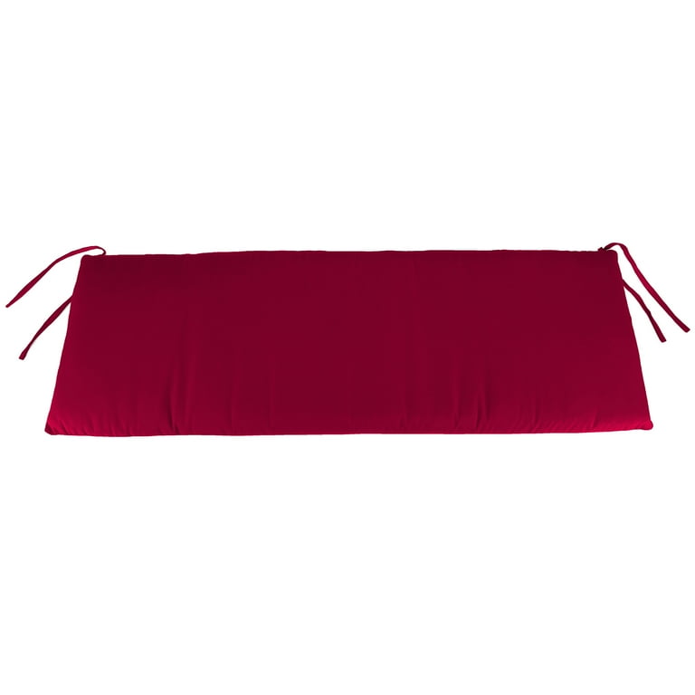 Jordan Manufacturing 41 x 17 Barn Red Solid Rectangular Outdoor Settee Swing Bench Cushion with Ties Walmart