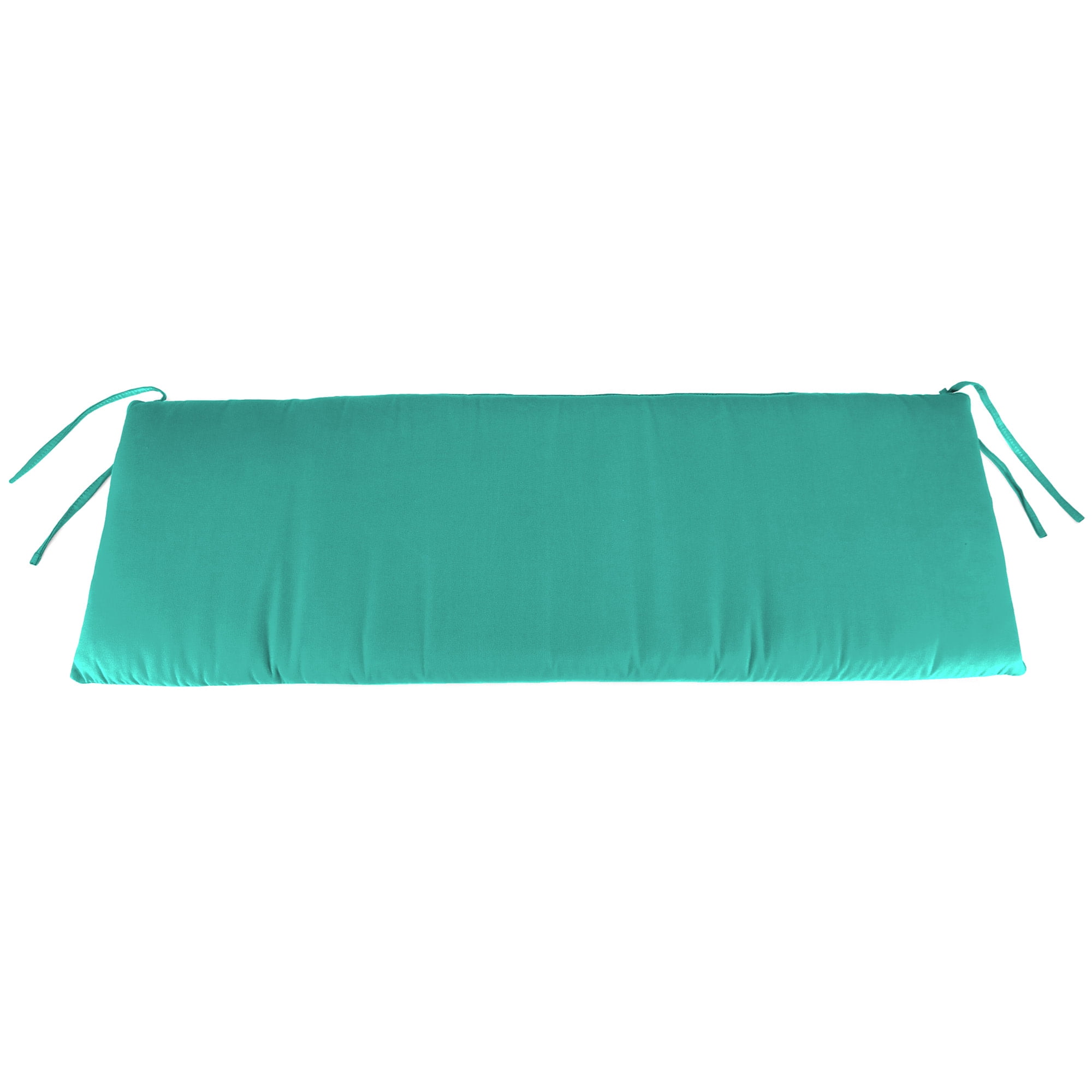 Jordan Manufacturing 41" x 17" Blue Turquoise Solid Rectangular Outdoor Settee Swing Bench Cushion with Ties