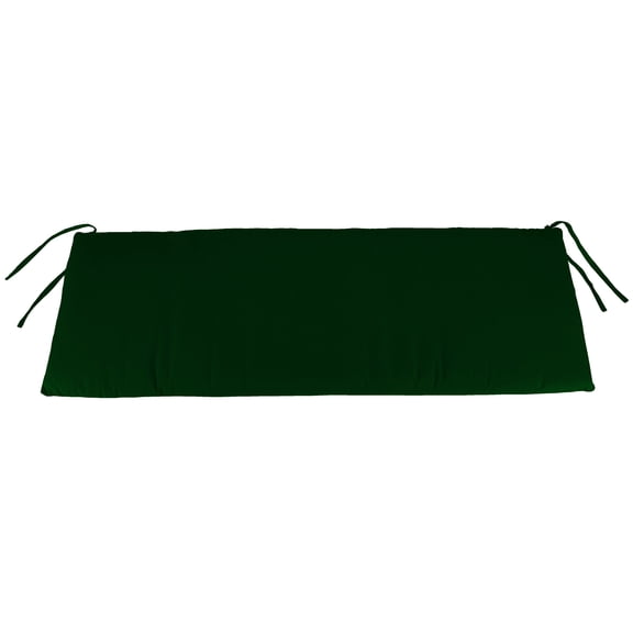 Jordan Manufacturing 41" x 17" Forest Green Solid Rectangular Outdoor Settee Swing Bench Cushion with Ties