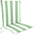 thumbnail image 1 of Jordan Manufacturing 41" x 22" Awning Cucumber Green Stripe Rectangular Outdoor Chair Cushion with Ties and Flange, 1 of 9