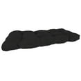 thumbnail image 1 of Jordan Manufacturing 43" x 19" Canvas Black Solid Rectangular Tufted Outdoor Wicker Settee Bench Cushion with Rounded Back Corners, 1 of 8